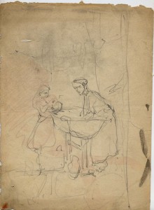 Genre Picture: Study for the First Washing Lesson 111715