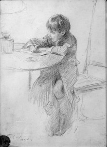 Laszlo, John Adolphus de, Drawing at a Table 13562