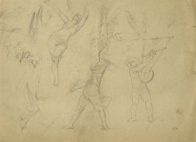 Unidentified: Figure Studies, including Putti and a Female Nude (Verso) 112889