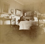 1898 Joseph Grafton Minot taking breakfast in the dining room, Berwick Lodge, Ryde, Isle of Wight 
