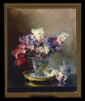 Still Life: Red, White and Blue Hyacinths 13216