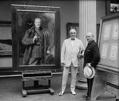 1921 Philip de László and President Harding with the portrait of General Pershing at the Corcoran Art Gallery, Washington