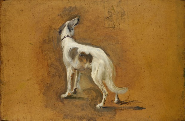 German Emperor Wilhelm II, King of Prussia; Studies for the Full Length Portrait of the Emperor: A Borzoi Dog and a Pencil Study of the Emperor and a Dog 3328