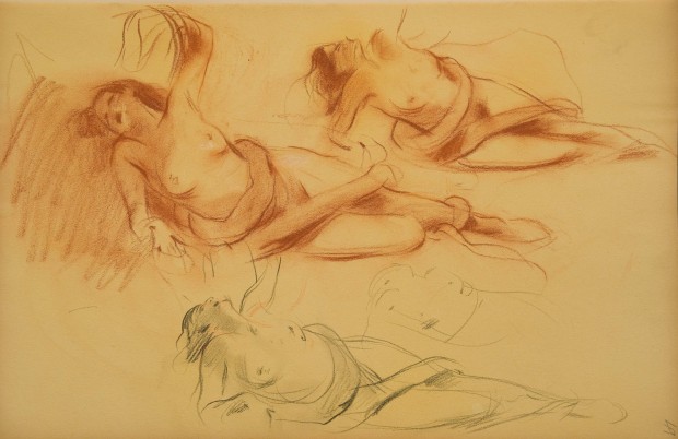History Picture: Europa Struggling Against Armament: Studies of a Female Nude Studies of Female Nudes (Recto) 111588